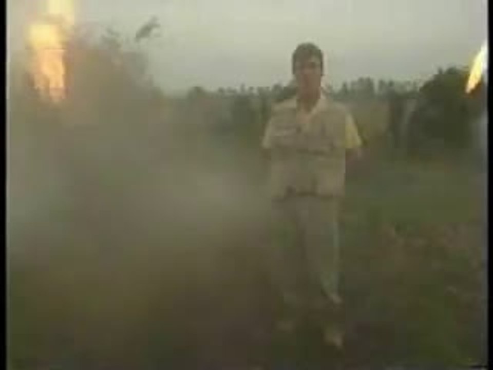 Reporter stonned on air while covering burning marijuana