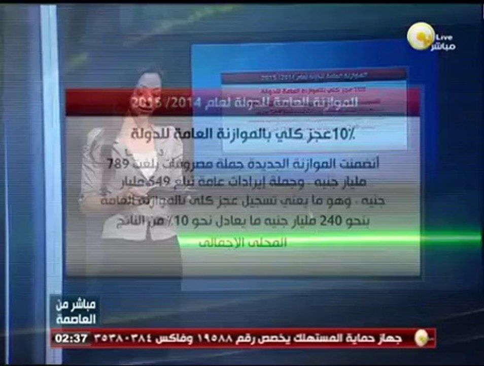 شاهد|| شرح تفصيلي للموازنة العامة للدولة لعامي 2014-2015