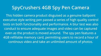 SpyCrushers Presents New 4GB Spy Pen Camera