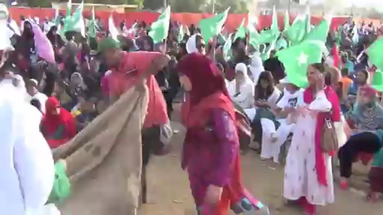 Solidary with army rally A young boy and a disabled man message for the jawan