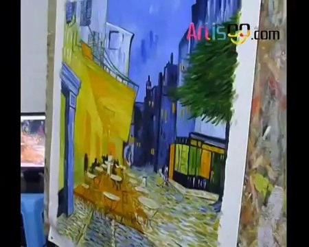 Is it Really Hand Painted See How Artisoo Create a Hand Painted Cafe Terrace at Night