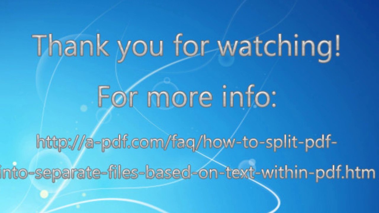 A-PDF Content Splitter - split PDF file by the text content in specified position