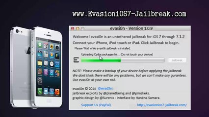Jailbreak ios 7.1.2 iphone 4s, 5, 5s, 5c by Evasion