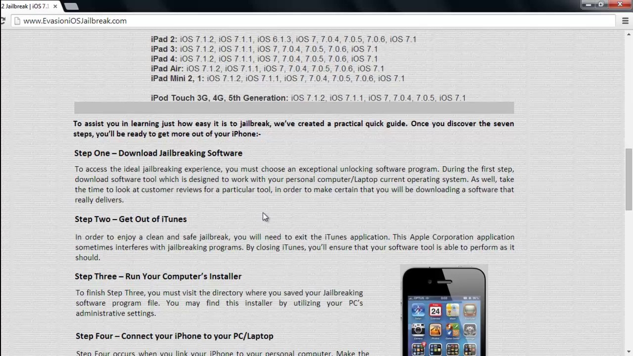 HowTo ios 7.1.2 jailbreak iPhone, iPod Touch, iPad Air, Apple Tv