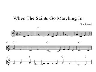 When The Saints Go Marching In DIGITAL SHEET MUSIC Piano Organ & Keyboard: Book 1