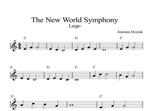 New World Symphony DIGITAL SHEET MUSIC Piano Organ & Keyboard: Book 1