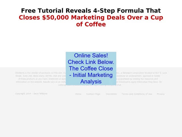 Discount on The Coffee Close – Initial Marketing Analysis