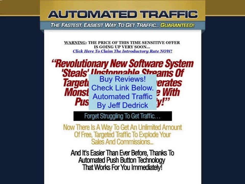Discount on Automated Traffic By Jeff Dedrick