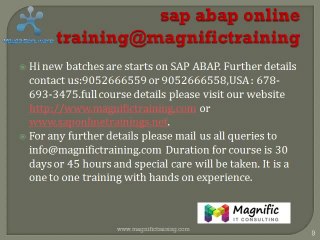 SAP ABAP OOPS ONLINE TRAINING IN UK
