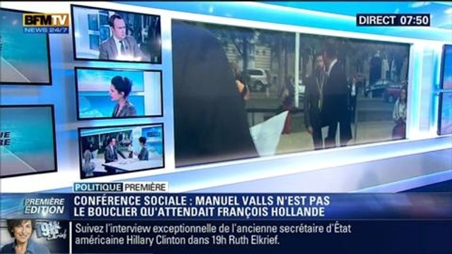 Politique Première: Conférence sociale: François Hollande, le Premier ministre de Manuel Valls - 08/07