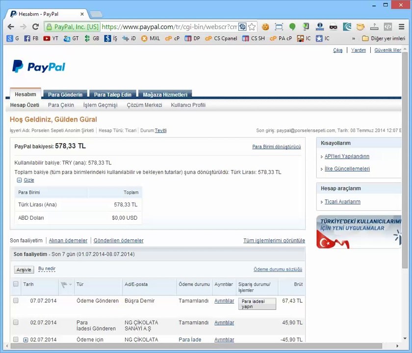 Paypal İade