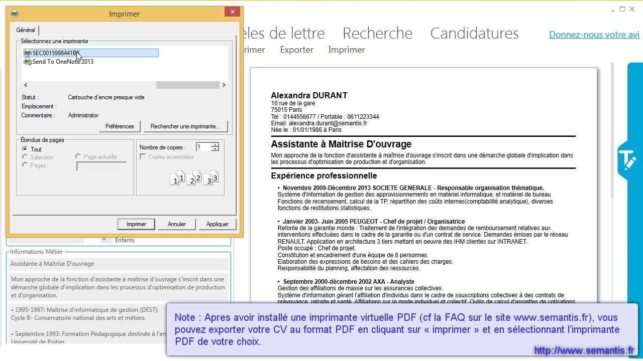 Créer un CV avec CVitae, logiciel gratuit de création de Curriculum Vitae