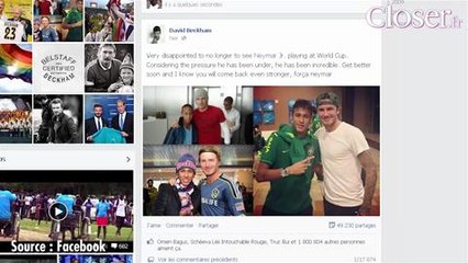 PT Mondial 2014 08 Juillet : David Beckham soutient Neymar, les fans argentins fêtent la blessure de l'attaquant