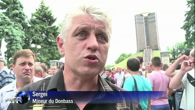 Ukraine: des mineurs du Donbass manifestent contre le nouveau président