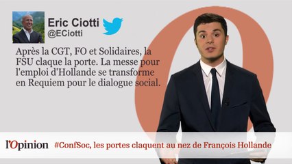 #tweetclash : #ConfSoc, les portes claquent au nez de François Hollande