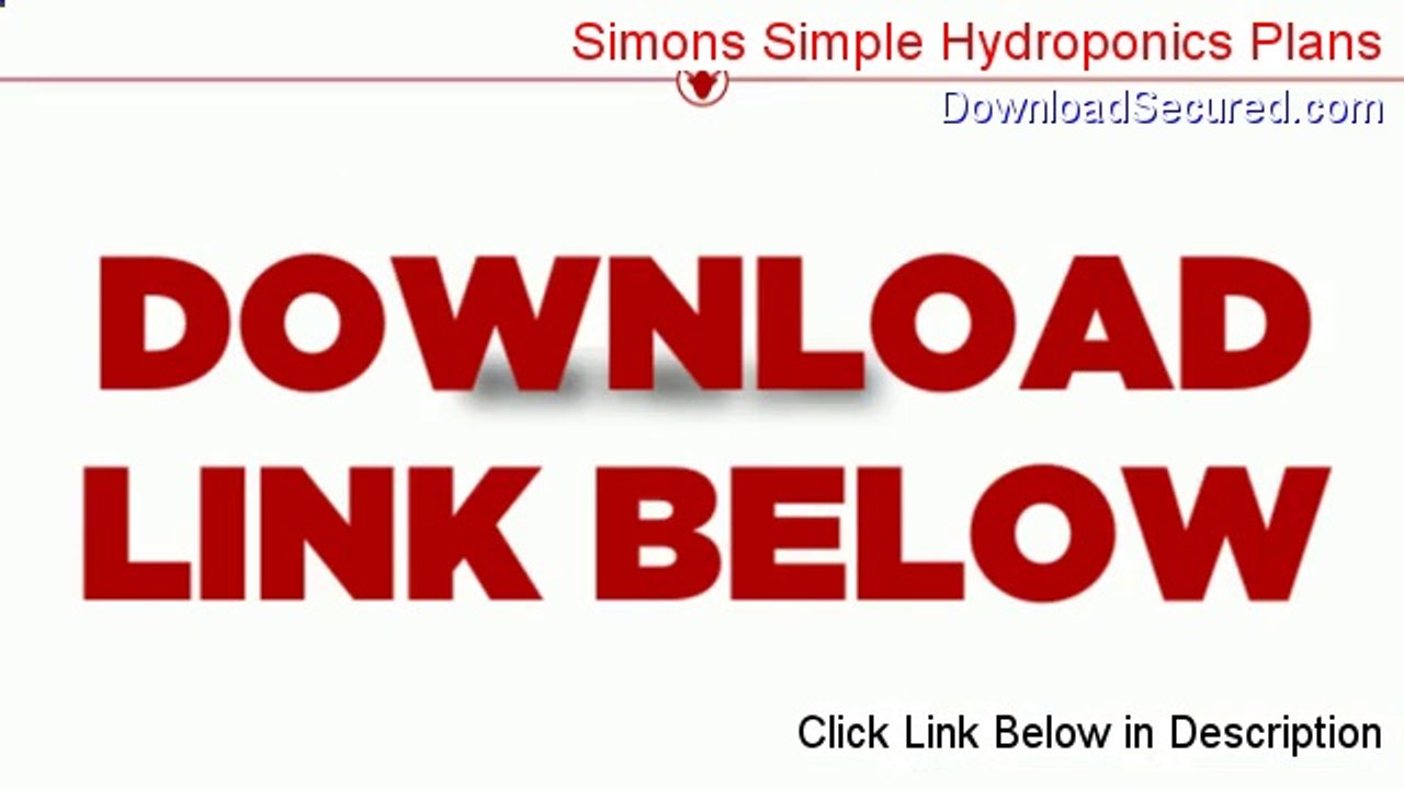 Simons Simple Hydroponics Plans Free PDF [Get It Now 2014]