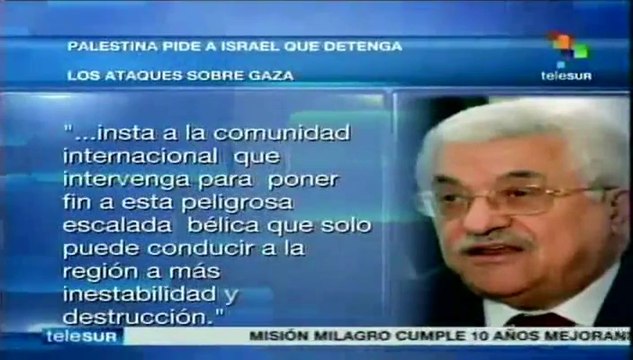 Pide Mahmud Abás a Israel que pare la violencia contra Palestina