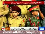 Children in military uniform MQM rally supporting armed forces at Jinnah Park Karachi