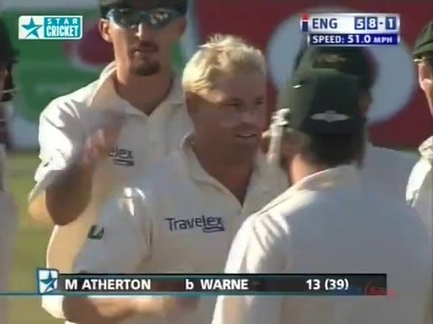 Shane Warne Classic Leg Spin Beautiful ball to Michael