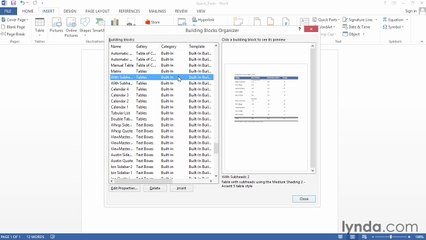 Word 2013 Power Shortcuts Tutorial Using Quick Parts