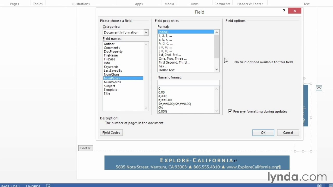 Word 2013 Power Shortcuts Tutorial Using Word fields