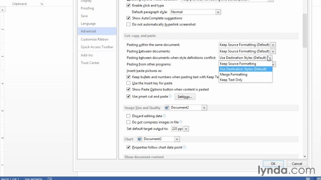 Word 2013 Power Shortcuts Tutorial Choosing paste options