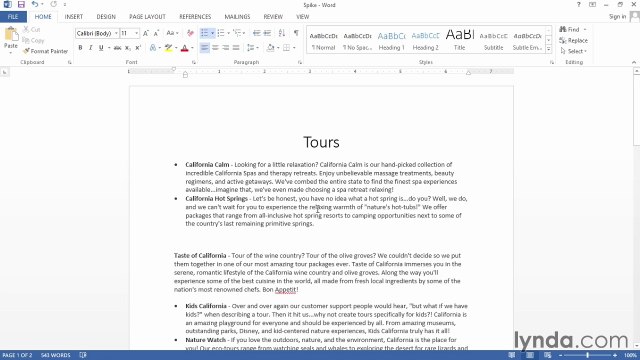 Word 2013 Power Shortcuts Tutorial Using the Spike