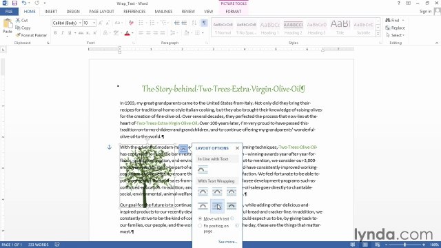 Word 2013 Power Shortcuts Tutorial rapping text around images