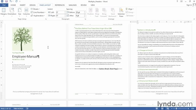 Word 2013 Power Shortcuts Tutorial Creating custom first page headers