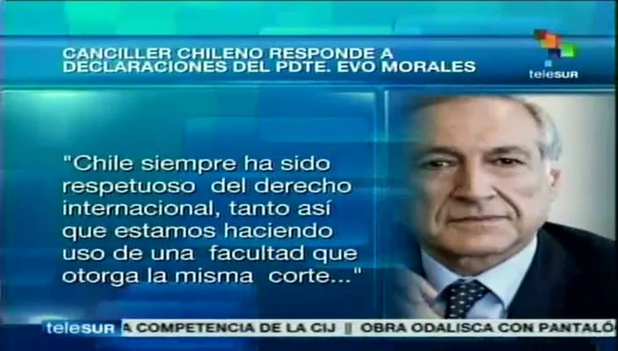 Sorprendentes, declaraciones de Bolivia: canciller chileno