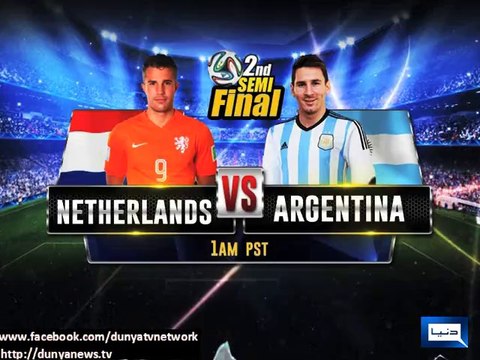 Dunya News - FIFA Worldcup 2014: 2nd Semi Final between Argentina vs Netherland