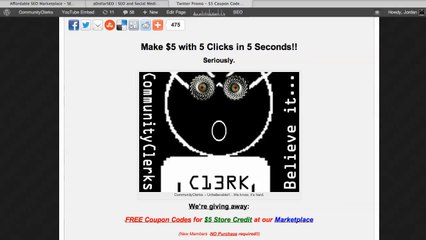 C13RK5 Says to be a Good Little Robot and he'll give you $5 Store Credit at our SEO Marketplace