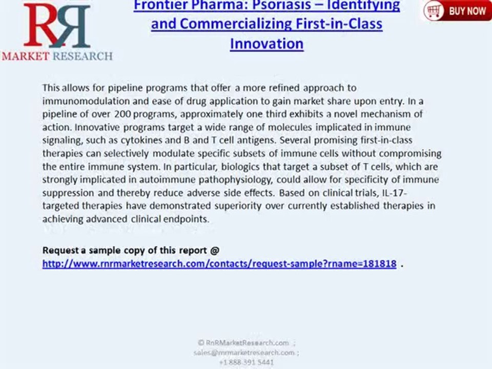 Psoriasis Industry: Identifying and Commercializing First-in-Class Innovation