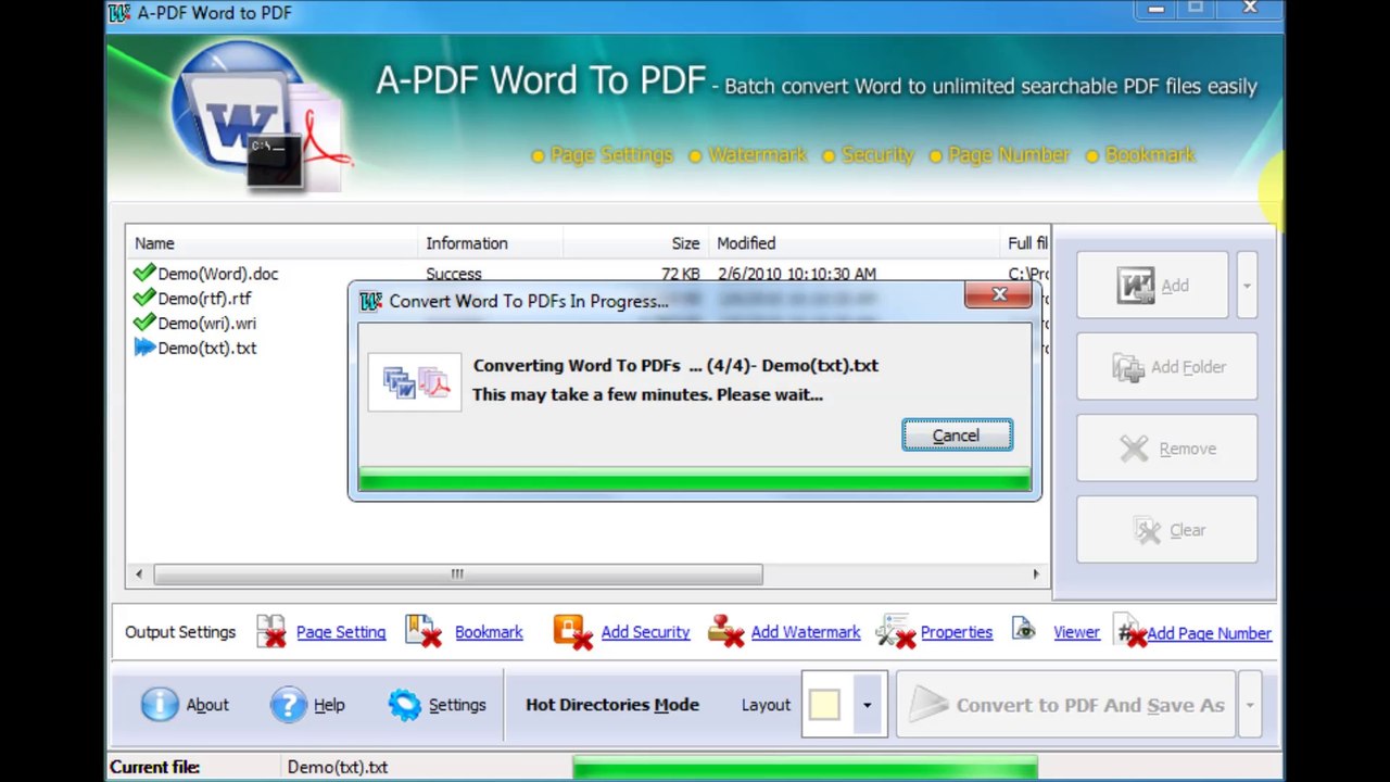 A-PDF Word to PDF - Batch DOC to PDF, DOCX to PDF converter