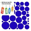 Best Price 34 VIBRANT BLUE POLKA DOTS...WALL STICKERS DECALS ART DECOR Review