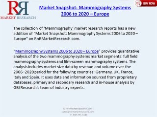 Europe Mammography Industry Snapshot 2006-2020