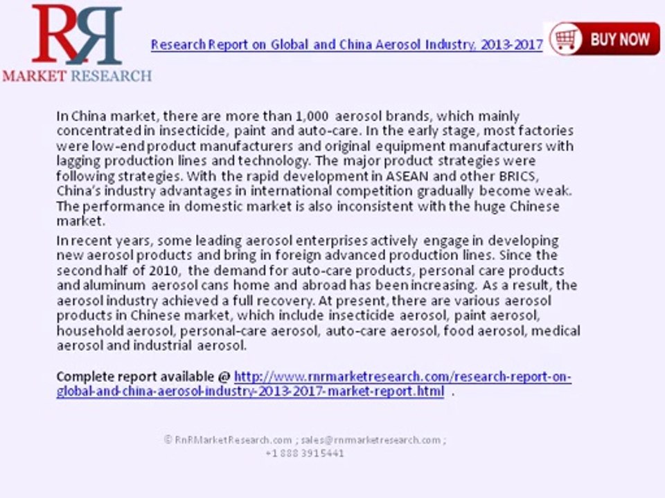 China Aerosol Market annual output volume of aerosol will reach 3.15 billion cans by 2017