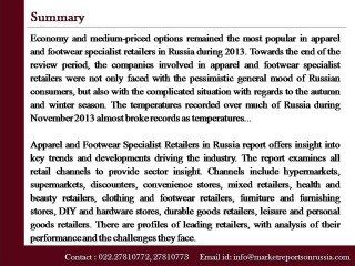 Apparel and Footwear Specialist Retailers in Russia