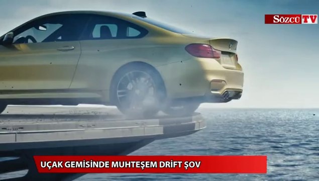 Uçak gemisinde muhteşem drift şov