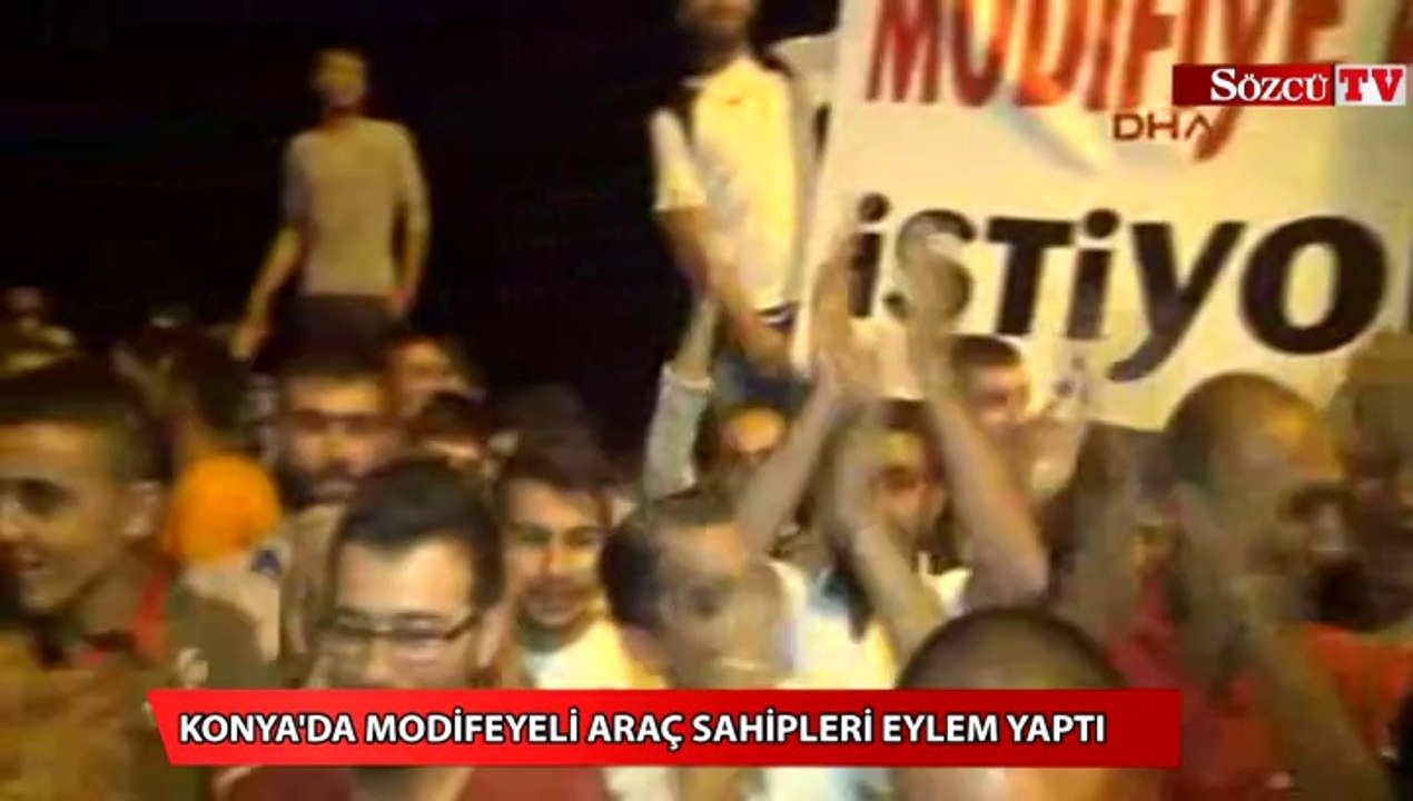 Modifeyeli araç sahipleri eylem yaptı
