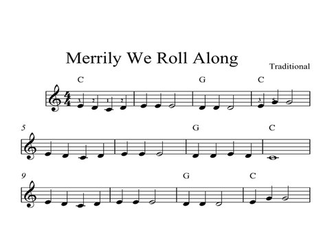 Merrily We Roll Along DIGITAL SHEET MUSIC Piano Organ & Keyboard KINDLE BOOK 2