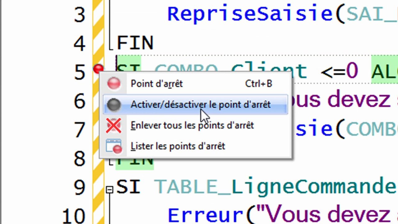 Le débogueur de WINDEV