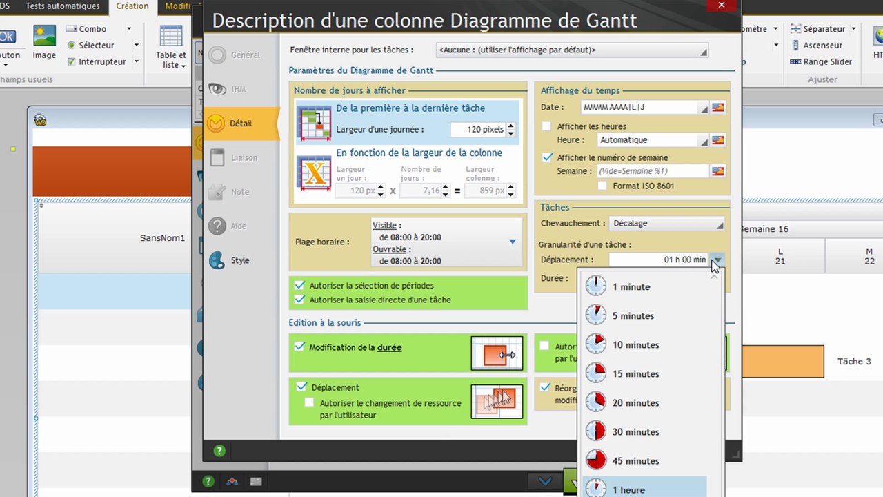 Le diagramme de Gantt de WINDEV