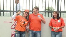 Dutch and Argentina fans in buoyant mood