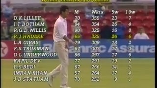 Richard Hadlee 10 wickets vs England 2nd test 1986