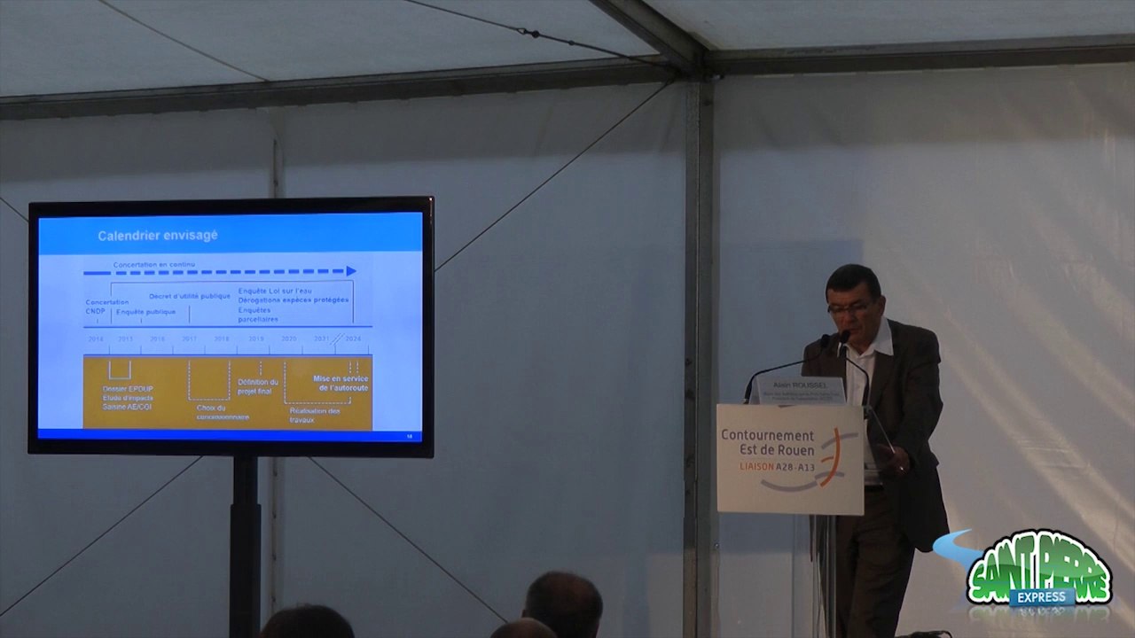 contournement Est de Rouen - liaison A28-A13 - Gouy - 4 - intervention du maire des Authieux sous les applaudissements - non à ce contournement