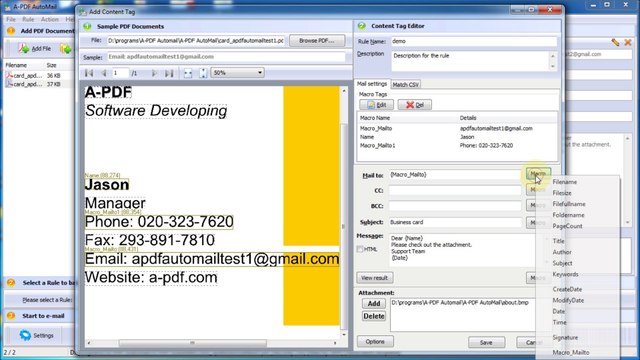 How to extract email addresses from PDF and send mail with A-PDF AutoMail