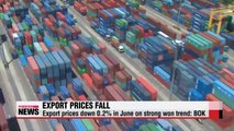 Korea's export prices fall in June on strong won trend