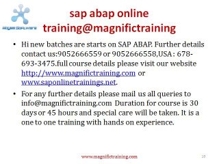 SAP ABAP WEBDYNPRO ONLINE TRAINING