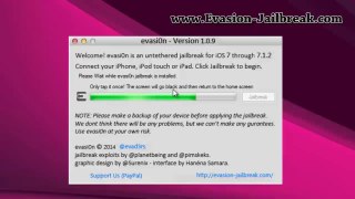 Evasion 1.0.9 Untethered iOS 7.1.2 Jailbreak pour tous les appareils sur Mac et Windows en Evad3rs